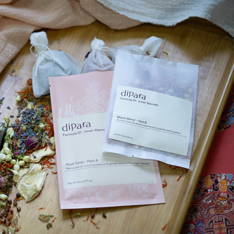 Herbal Foot Soak for Cold Feet & Cycle Comfort-3 soaks with foldable basin